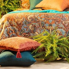 DESIGN 91  Melanžovaná obliečka na vankúš - Morocco, tyrkysová s okrajom 50 x 50 cm