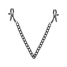 Easytoys Bedroom Fantasies Chain Nipple Clamps (Black), svorky na bradavky