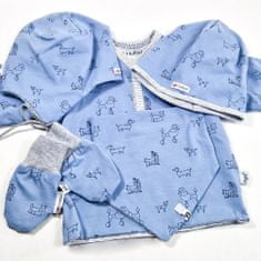 Little Angel Rukavice podšité kojenecké Outlast - modrá pes/pruh bielošedý melír