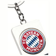 FAN SHOP SLOVAKIA Kľúčenka FC Bayern Mníchov. Obojstranná. Červeno-strieborná. 8,5x3,5cm