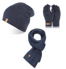 Brødrene 3W1 zimná čiapka rúrka šál zimné rukavice CZ4 + S1 + R1 námornícka modrá
