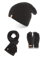 Brødrene 3W1 zimná čiapka rúrka šál zimné rukavice CZ7 + S1 + R1 čierna