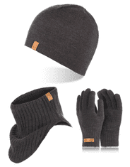 Brødrene 3W1 zimná čiapka rúrka šál zimné rukavice CZ1 + K1 + R1 tmavosivá