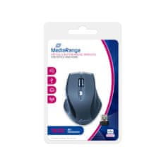 MediaRange wireless, 5-tlačidlová myš, 1600dpi, optická, sivo-čierna; MROS203