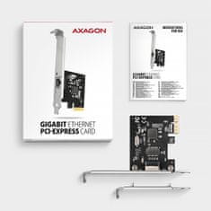 AXAGON PCEE-GRL, PCIe sieťová karta - 1x Gigabit Ethernet port (RJ-45), Realtek 8111L, vr. LP