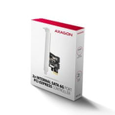 AXAGON PCES-SJ2, PCIe radič - 2x interný SATA 6G port, JMB582, SP & LP