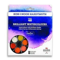 KOH-I-NOOR vodové farby/vodovky BRIILIANT okrúhle 48 farieb