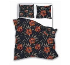 FARO Textil Bavlnené obliečky Elegant 028 220x200 čierno-oranžové
