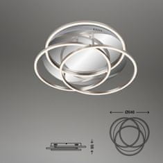 BRILONER BRILONER LED stropné svietidlo, priemer. 52,5 cm, 56 W, hliník-chróm BRI 3248-018