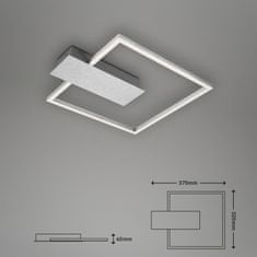 BRILONER BRILONER LED stropné svietidlo, 37,5 cm, 12 W, hliník-chróm BRI 3544-018