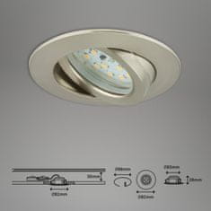 BRILONER BRILONER LED vstavané svietidlo, priemer. 8,2 cm, 6,5 W, matný nikel BRI 7296-012