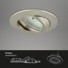 BRILONER BRILONER LED vstavané svietidlo, priemer. 8,2 cm, 6,5 W, matný nikel BRI 7296-012