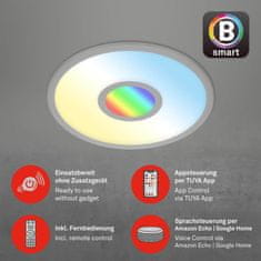 BRILONER BRILONER CCT svietidlo LED panel, RGB centrálne svetlo, priemer. 45 cm, 24 W, 2400 lm, strieborná BRILO 7396-014