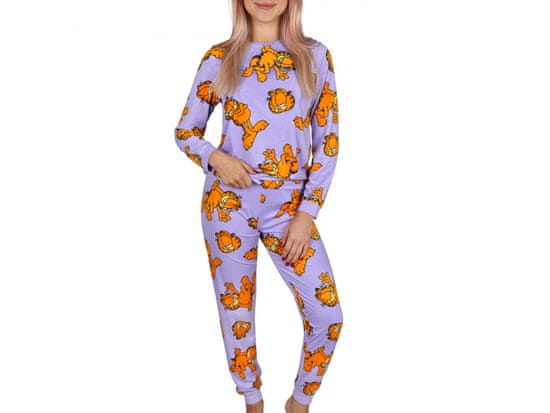 Nickelodeon Garfield Dámske pyžamo s dlhým rukávom, fialové pyžamo