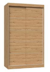 shumee Šatní skříň s posuvnými dveřmi a ozdobnými lištami IGA 120x61xH200 artisan