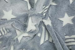 Svitap J.H.J. Detská mikroplyšová svietiaca deka Hviezdy šedé 100x150 cm