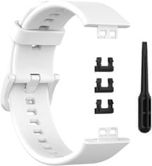 4wrist Silikonový řemínek pro Huawei Watch FIT, FIT SE, FIT new - White