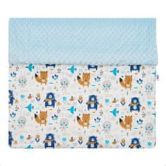 NEW BABY Detská deka z Minky s výplňou New Baby Medvedíkovia modrá 80x102 cm 
