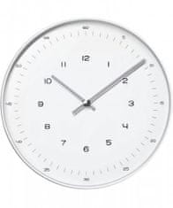 Foxter  1228 Nástenné hodiny 30 cm striebornobiela