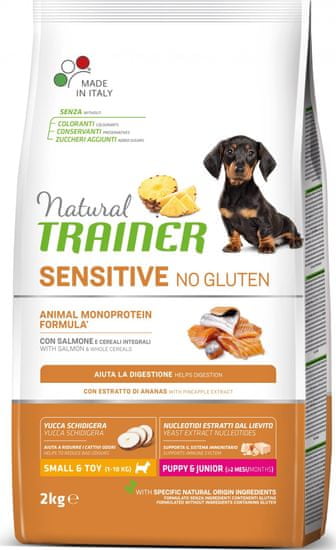 4DAVE Trainer Natural Sensitive No gluten Puppy&Jun Mini losos 2kg