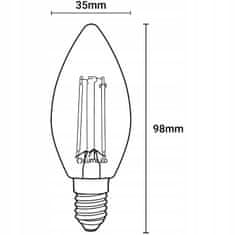 LUMILED 10x LED žiarovka E14 B35 7W = 60W 806lm 4000K Neutralná biela 360° Filament