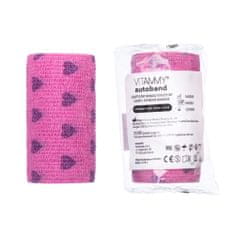 Vitammy Autoband Samolepiaca bandáž s potlačou srdiečka, ružová, 10cmx450cm