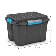 KETER Úložný box z recyklovaného plastu s vekom, Scuba M - 43 l, 34x49,5x39 cm 