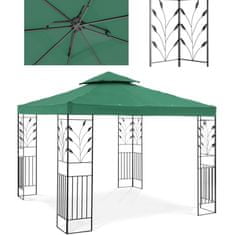 shumee Záhradný altánok s ornamentom, rozkladací, 3 x 3 x 2,6 m, zelený