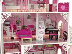 Lean-toys Domček pre bábiky Drevená vila Nadia Light Pink