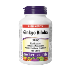 Webber Naturals Ginkgo Biloba 60mg, 180 tbl.