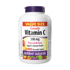 Webber Naturals Vitamín C žuvacie tablety 500mg tropický vánok