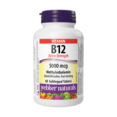 Webber Naturals Vitamín B12 5000mcg Metylkobalamin BONUS