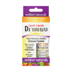 Webber Naturals Vitamín D3 v tekutej forme 1000 IU