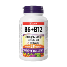 Webber Naturals Vitamín B6 + B12 + kyselina listová