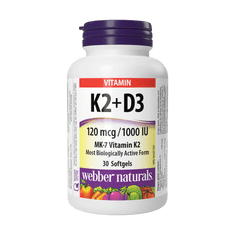 Webber Naturals Vitamín K2 120 mcg + D3 1000 IU
