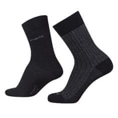 BUGATTI 2 PACK - pánske ponožky 6361-610 black (Veľkosť 39-42)
