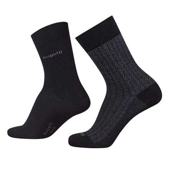 BUGATTI 2 PACK - pánske ponožky 6361-610 black