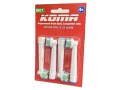 KOMA Certifikované náhradné hlavice NK07 ku kefkám Braun Oral-B 3D WHITE, 4ks