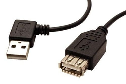 Goobay Kábel USB 2.0 AA 30 cm predlžovací, lomený vľavo, čierny