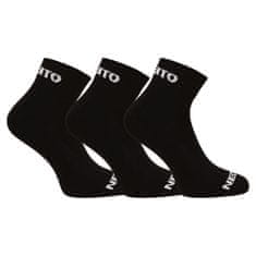 Nedeto 3PACK ponožky členkové čierne (3NDTPK001-brand) - veľkosť M