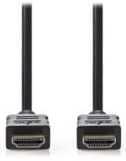 Nedis High Speed HDMI 1.4 kábel s ethernetom/ 4K@30Hz/ pozlátené konektory HDMI-HDMI/ čierny/ 2m