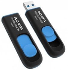 A-Data DashDrive Series UV128 64GB USB 3.0 flashdisk, výsuvný, čierny + modrá