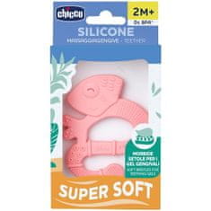 Chicco Hryzátko silikónové Super Soft Chameleon ružový 2m+