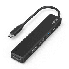 HAMA USB-C húb, multiport, 4x USB, 1x HDMI