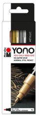 Marabu YONO Súprava akrylových popisovačov - metalické farby 4x 0,5-1,5 mm
