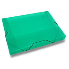 Box na dokumenty Transparent A4, chrbát 30 mm, zelené