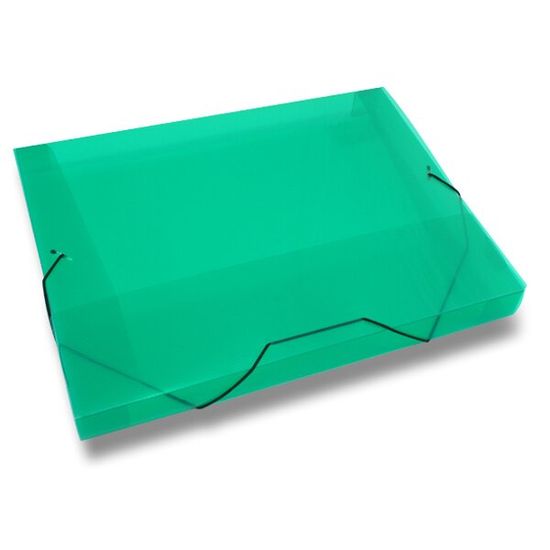 Box na dokumenty Transparent A4, chrbát 30 mm, zelené