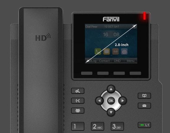 Fanvil X3SG SIP telefón, 2,8" bar.disp., 4SIP, dual Gbit, PoE