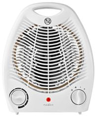 Nedis teplovzdušný ventilátor/ termostat/ spotreba 2000 W/ 2 tepelné režimy/ ochrana proti prevráteniu/ biely
