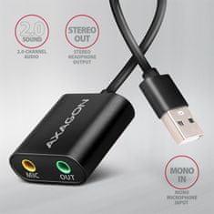 ADA-12, USB 2.0 - externá zvuková karta, 48kHz/16-bit stereo, kovová, kábel USB-A 15 cm